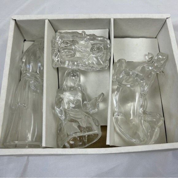 Crystals antiques nativity set figurines Noel open box made in France - Picture 5 of 5